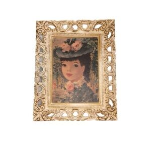 Vintage Classic Ornate Wood Framed Portrait Wire Hanger 5 x 7